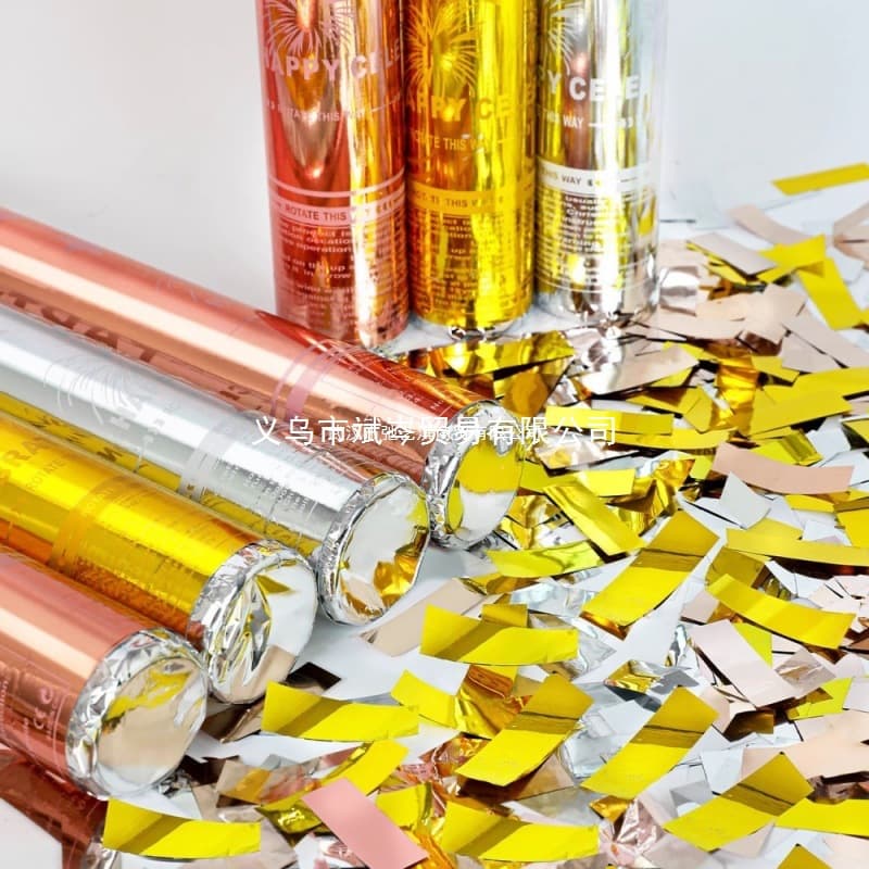 Salute Handheld Silver Confetti Cannon Party Streamer Wedding Engagement Celebration Ribbon Tube Gold Spray Decoration Small Setup