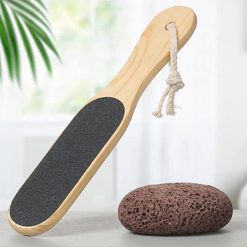 Wooden Double-Sided Exfoliating Foot File for Beauty Salon, Home Pedicure, Dead Skin Removal, Factory Wholesale