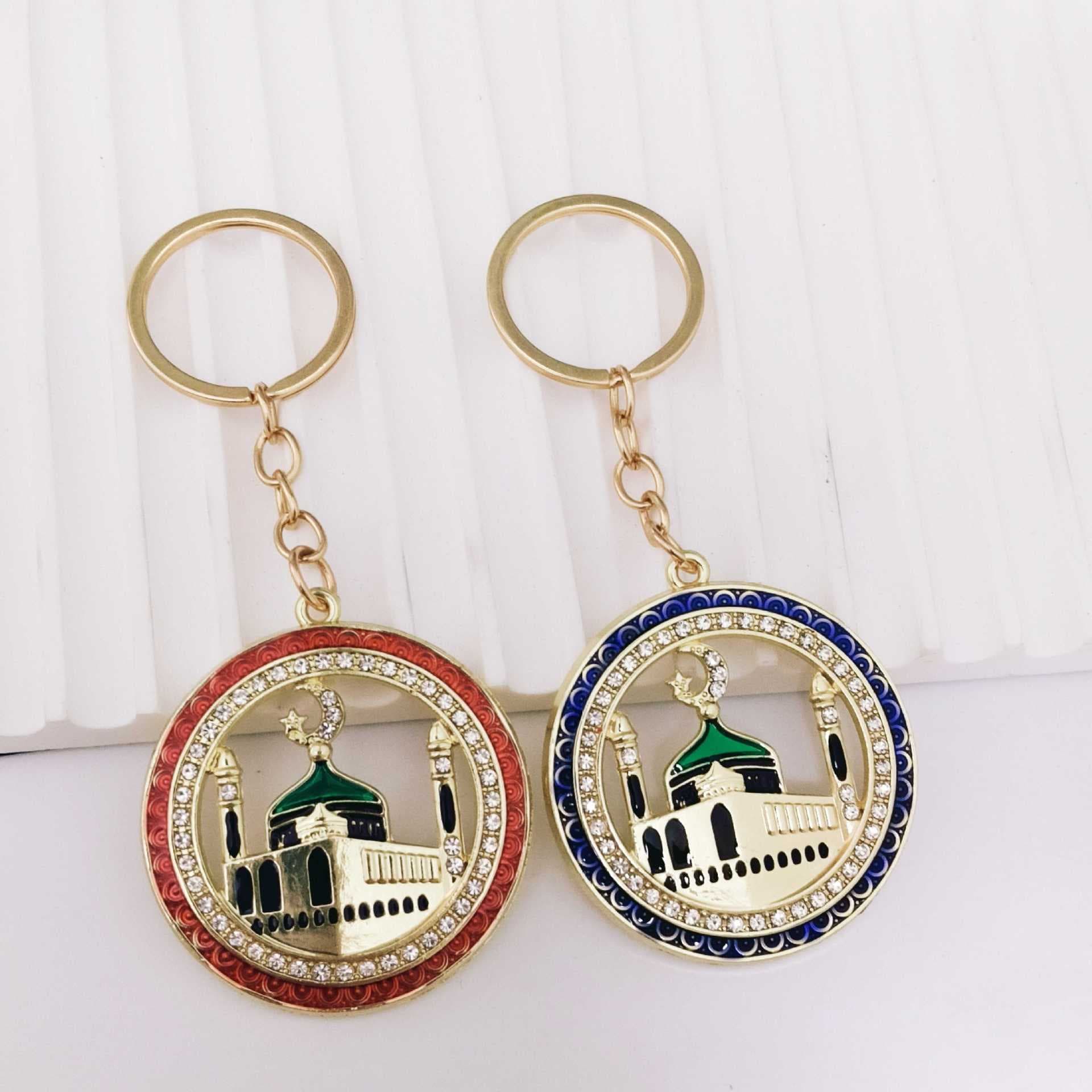Cross-border Hot Selling House Keychain Cute Bag Charm Gold-Plated Rhinestone Keychain Gift Accessory