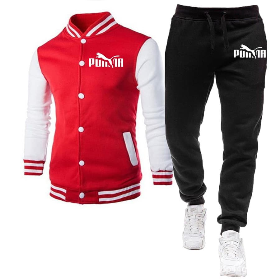 Factory Direct Cross-Border 2021 Men's and Women's Couple Casual Baseball Jacket Set Cardigan W868 Custom Logo