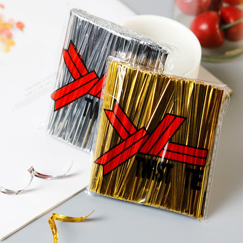Gold and silver tie wire tie gold wire wire rope bread Pu'er dragon ball gift lollipop packaging bag tie wire tie wholesale