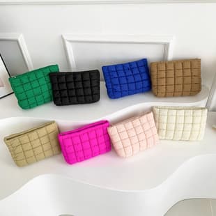 Korean Minimalist New Style Fashion Cosmetic Bag Underarm Bag Versatile Chic Soft Pleated Bag Envelope Clutch