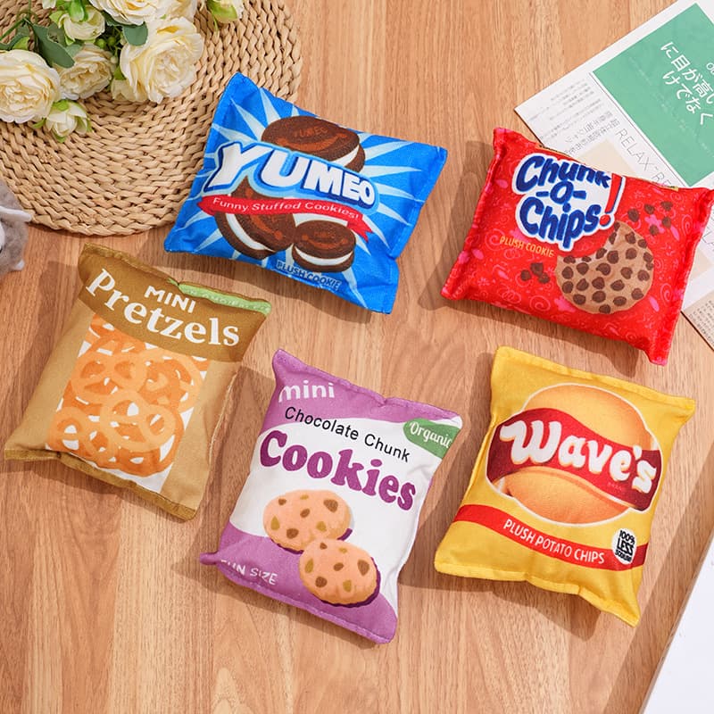 Pet Toys Dog Sound Cloth Teeth Grinding Potato Chips Simulation Snack Bag Creative Pet Supplies Factory Wholesale