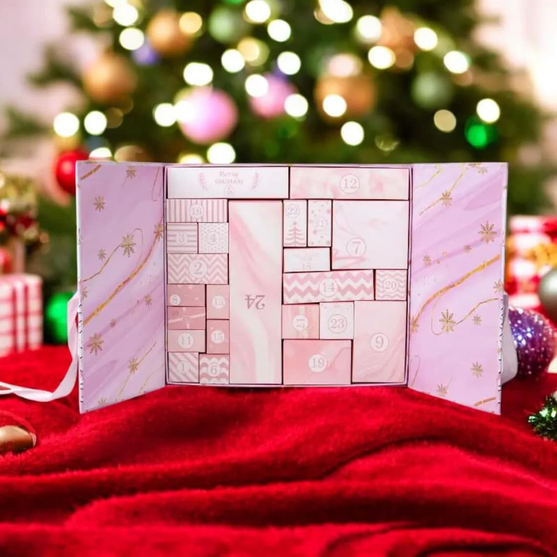 Cross-border Blank Christmas Advent Calendar Gift Box Christmas Eve Gift New Year Surprise Packaging Box 24 Countdown Blind Box