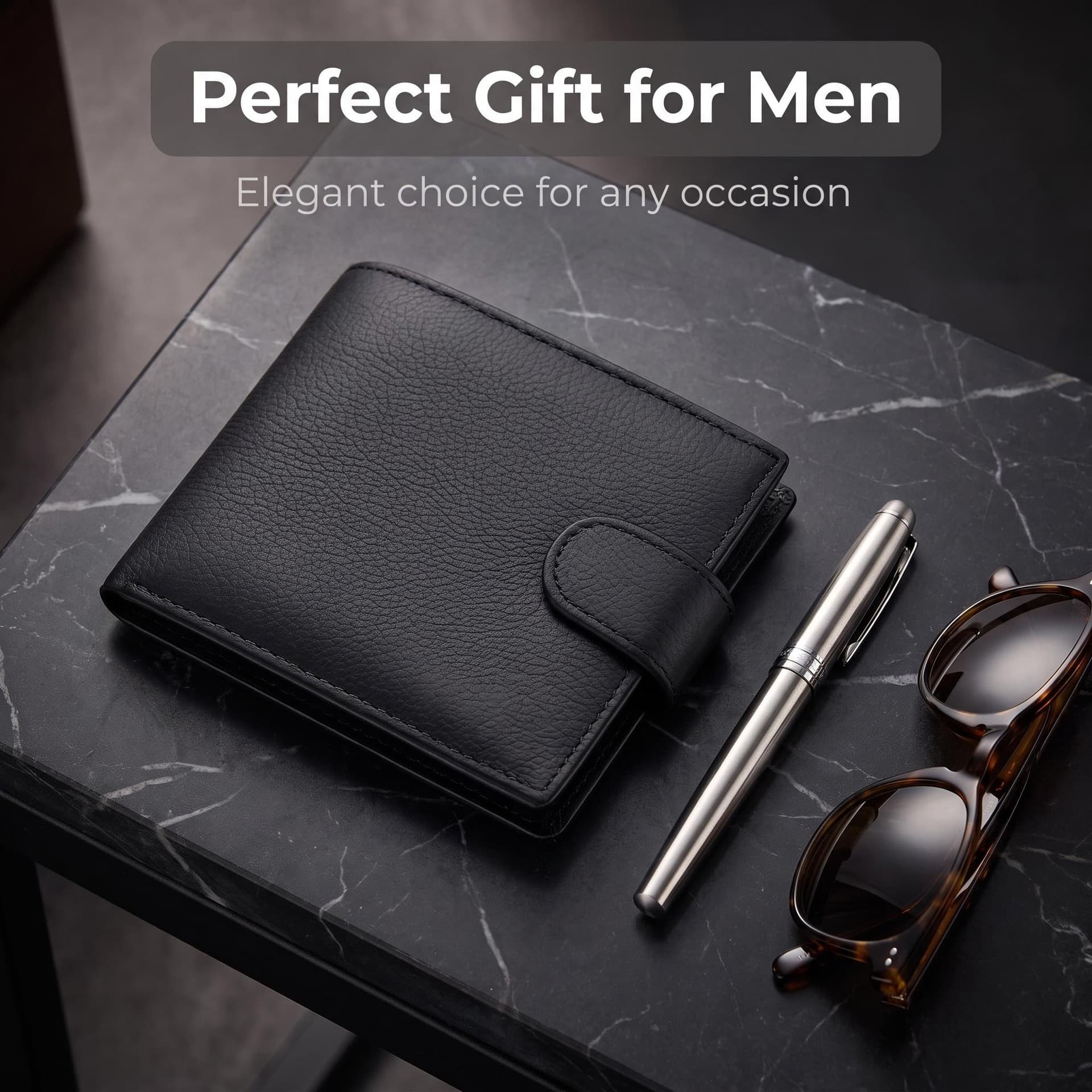 Best-Selling Genuine Leather Wallet for Men, Business Casual Large Capacity Card Holder with Bill Compartment, Multi-Functional Cowhide Wallet