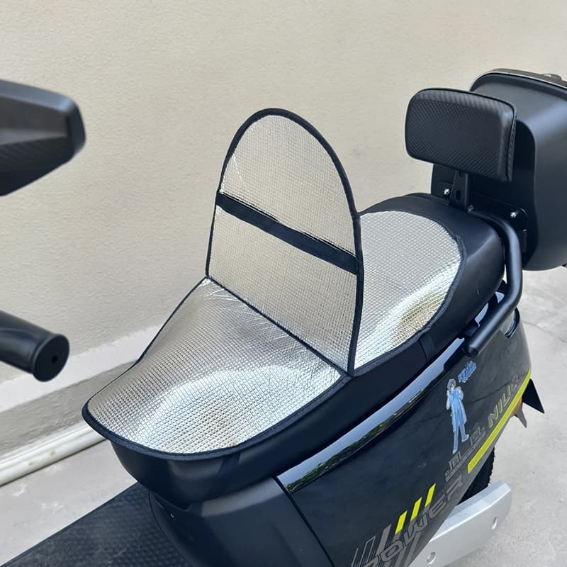Electric Vehicle Sun Protection Seat Cover, Waterproof and Heat-Proof Summer Cushion for Scooters and Motorcycles, Flip-Over Insulation Pad