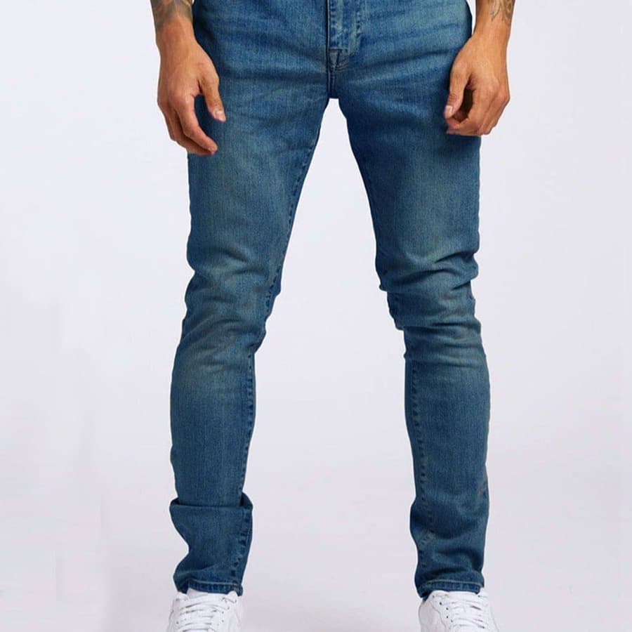 European and American cross-border popular casual fashion trendy jeans for men in spring and summer simple slimming stretch tights