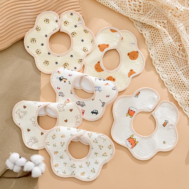 Pure Cotton Baby Drool Cloths, Boys' Waterproof Bibs, Newborn Meal Bibs