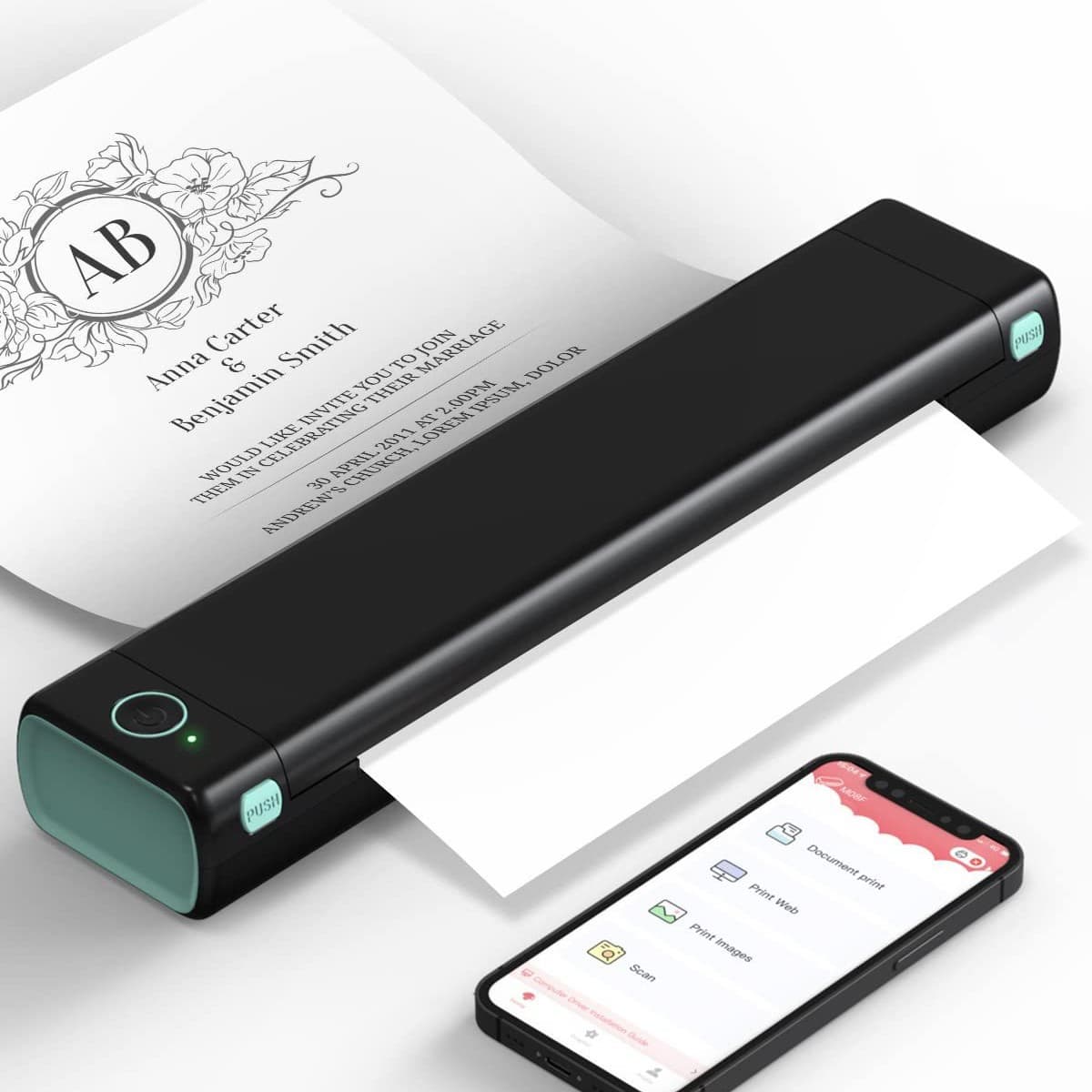 M03AS Yinxiansen Misprint Question Printer Overseas Version Bluetooth Phone Connection Inkless 300DPI Student Home Use Machine