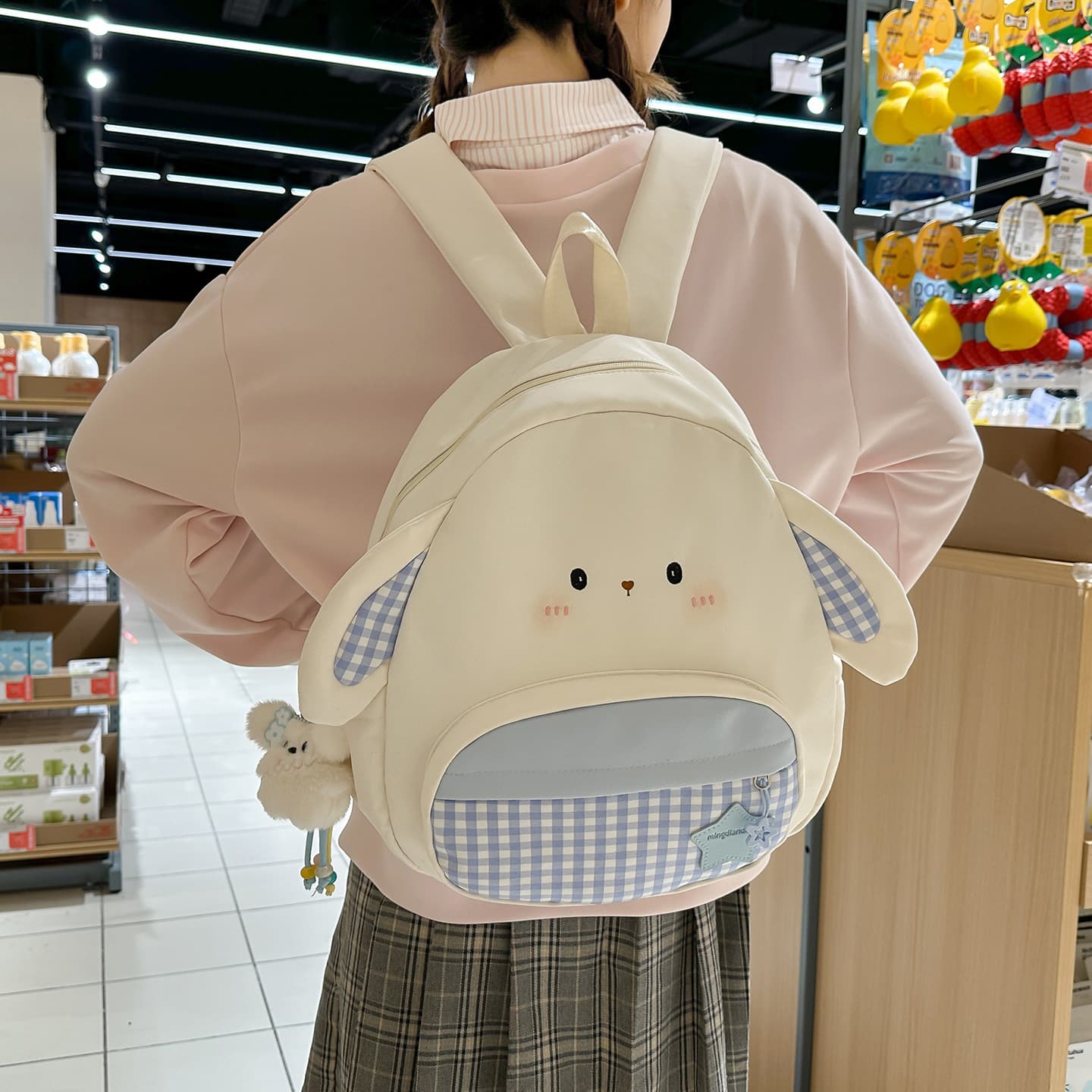 Super Cute Cartoon Rabbit Backpack for Girls Kids Students Lightweight Travel Casual Daypack