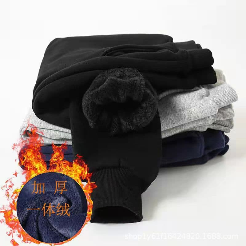 Children's Pants Fleece-Lined Thickened Clearance Sizes 130-150 Factory Low Price Clearance Black Gray Blue 9.9 Each