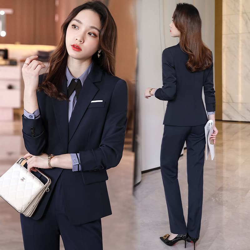 Black Suit Set for Women - Professional, Spring/Autumn, College Student, Civil Service Interview, Business Formal Wear, Hotel Front Desk Uniform