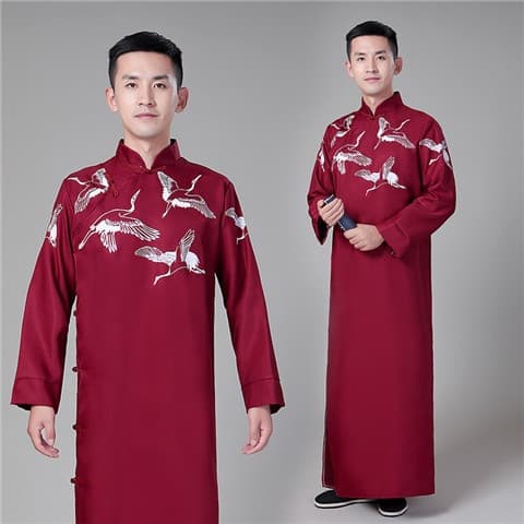 Nuanfeng Lai New Printed Xiangsheng Costume Republic of China Fashion Long Gown Performance Outfit Youth Student Outfit Chinese Style