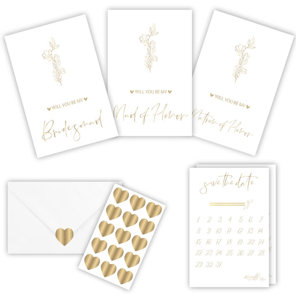 Amazon In Stock Gold Foil Bridesmaid Invitation Card Proposal Card Set Bridesmaid Proposal Card