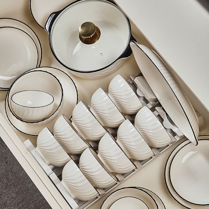 Bowls Plates Simple Modern High Aesthetic Tableware Bowl Trendy Rice Bowl New Style Plate Fish Plate Dinner Plate Dish Soup Noodle Bowl