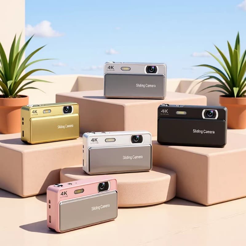 Cross-border new slide digital camera CCD campus 4K high-definition camera photo and video all-in-one student card machine