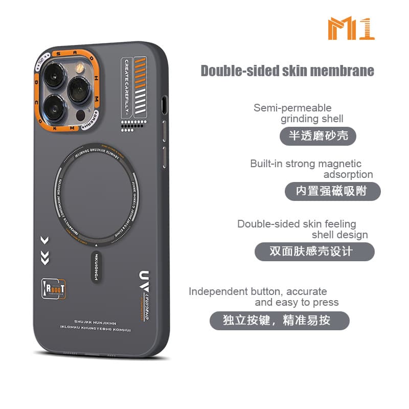 Double-sided Coated 15pro Magnetic Attraction Phone Case Matte Skin Feel iPhone14/13 Anti-fall Protective Cover