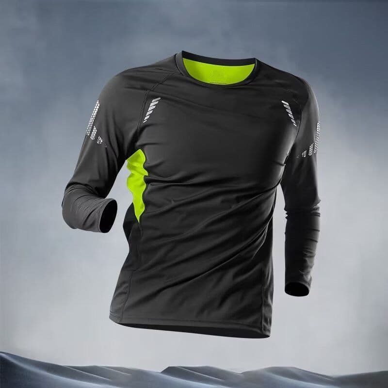 Men's Long Sleeve Compression Shirt Quick-Dry Athletic Top for Summer Spring Autumn Daily Casual Fitness Running Training