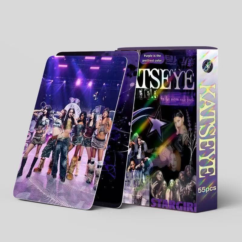Large Stock New 55pcs KATSEYE Holographic Cards International Girl Group K-POP Merch LOMO Collectible Cards