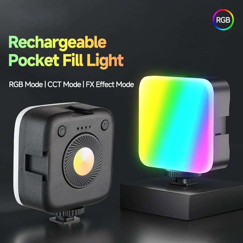 RGB Phone Fill Light, Portable Mini Pocket Light for Outdoor Photography, Video LED Tofu Light, Live Streaming Beauty Lamp