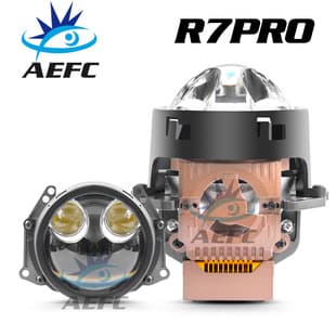 New 3 Inch Dual Beam Lens Short Size Triple Laser LED Headlight Hi/Lo Beam Integrated