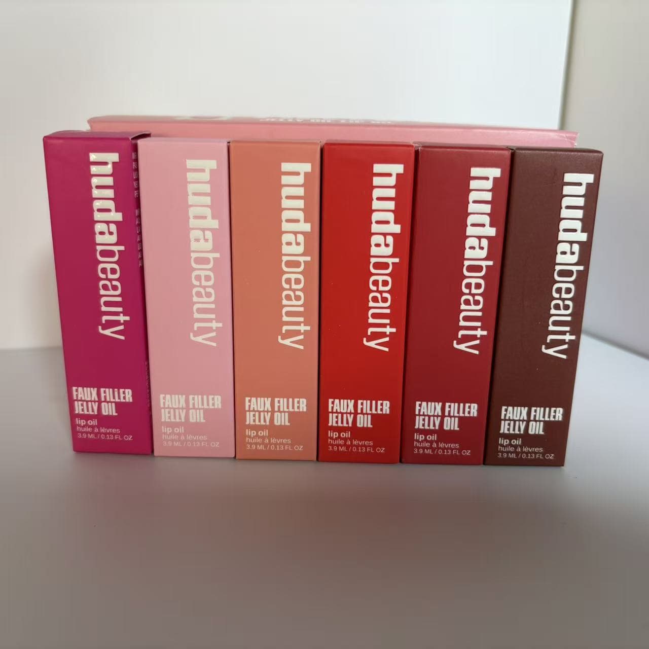 Huda Beauty Ultra-Hydrating Gel Lip Oil Faux Filler Clear Water-Shine Lip Gloss Moisturizing Lip Lacquer