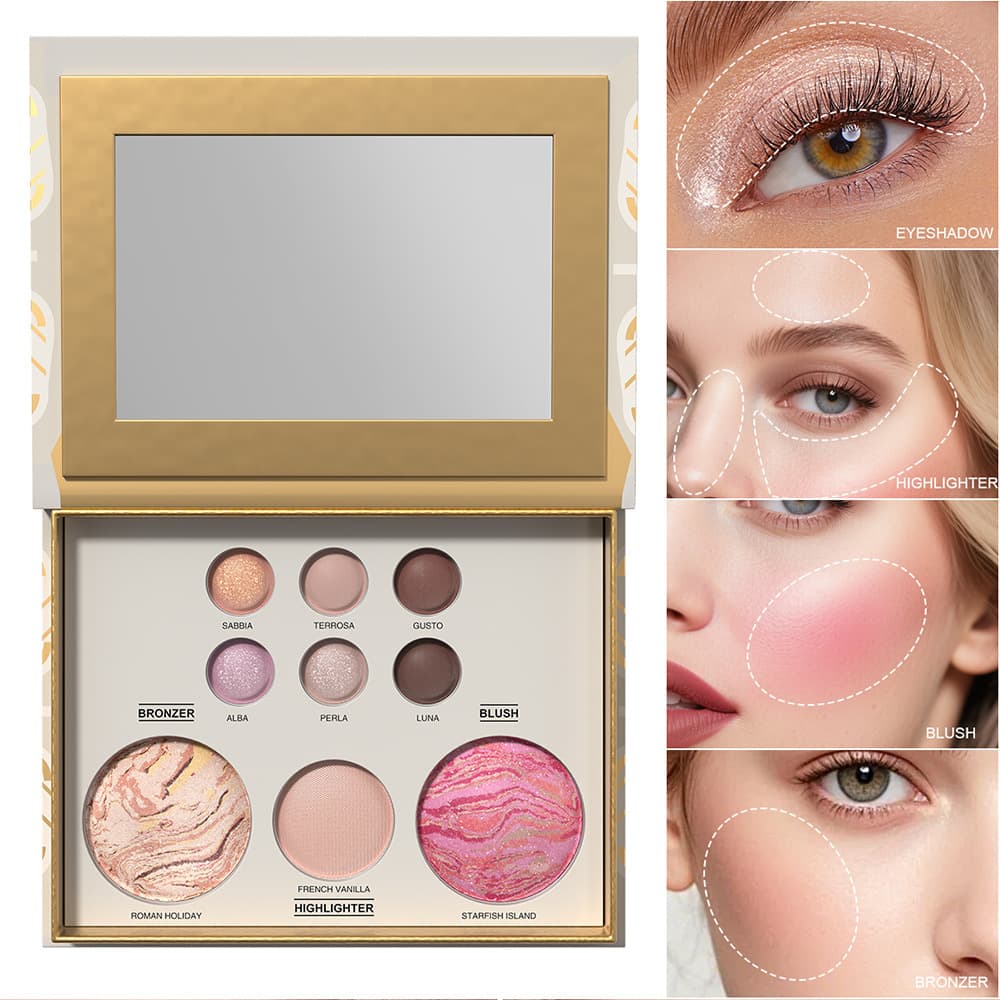 Cross-border DUNUF 9-color contouring eye shadow, blush, brightening makeup palette, multi-purpose makeup palette wholesale