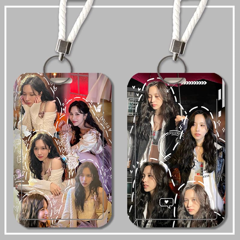 Mina Myoui TWICE Card Holder, Student Campus Card, Meal Card, Bus Card, Access Card, Metro Card with Lanyard, Work Badge Holder