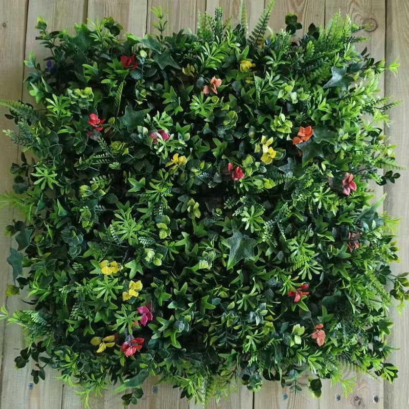 Colorful Wufu grass plant wall lawn sun protection anti-UV wall ugly decoration plastic green plant background wall artificial grass