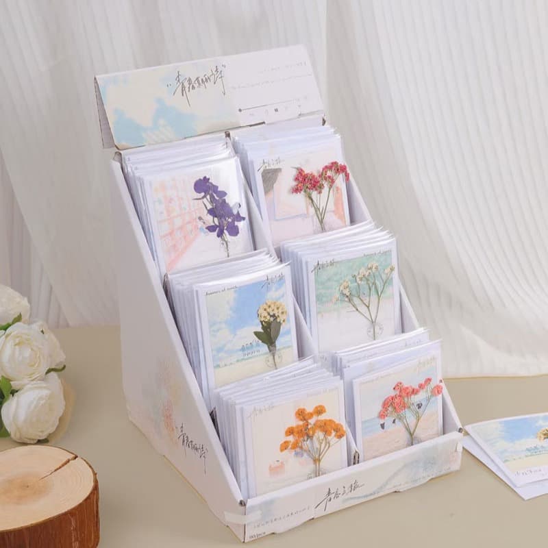 New Teacher's Day Dried Flower Greeting Card Handwritten Fresh Style Mother's Day Thank You Card Birthday Blessing Card Message Card