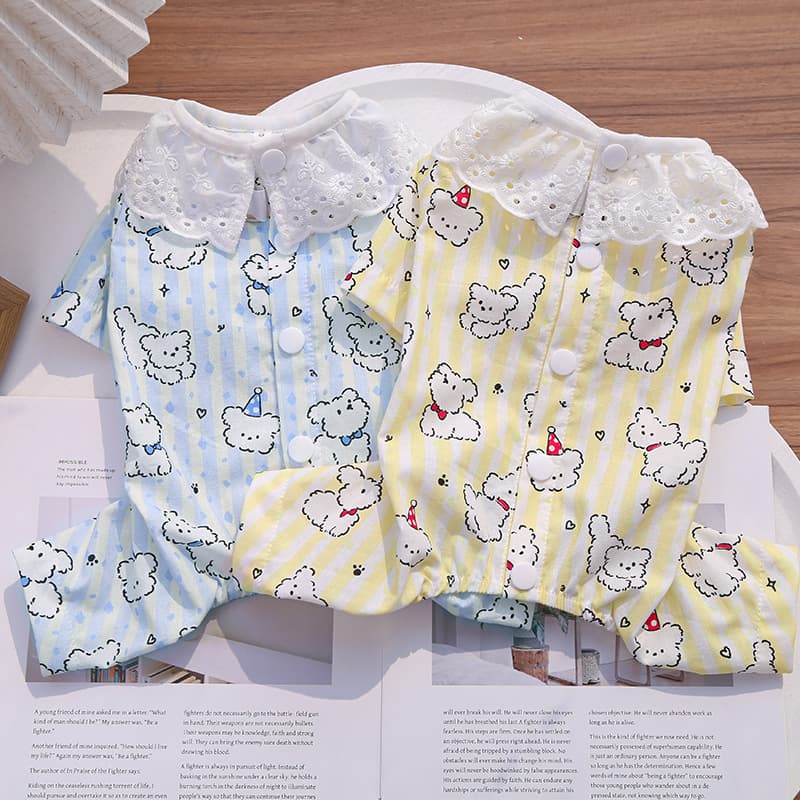 Cotton Belly Wrap Spring/Summer Pet Dog Cat Clothing Air Conditioning Suit Anti-Shedding Four-Legged Outfit for Bichon Frise