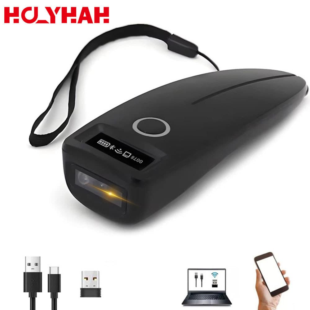 C60 Bluetooth Scanner 1 QR Code Wireless Scanner Gun Supermarket Logistics Express QR Scanner