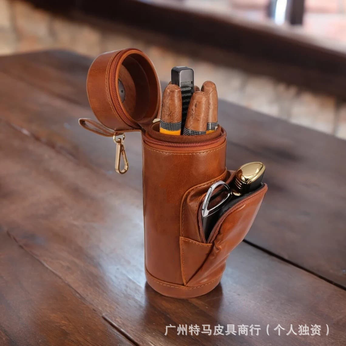 Spot men's new creative handmade retro cigar humidor large capacity multifunctional fashion simple cigar bag
