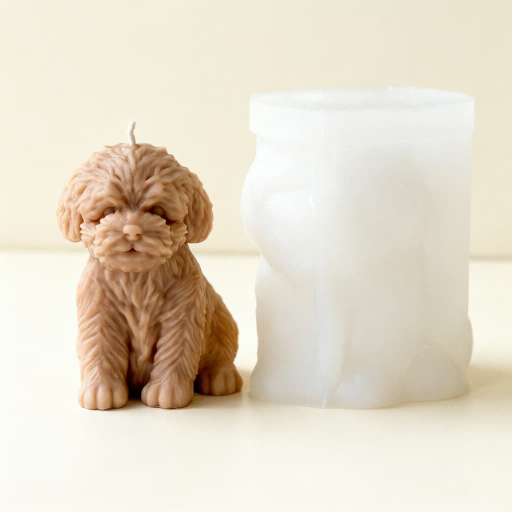 Cross-border Teddy Bear Puppy Candle Silicone Mold DIY Resin Figurine Plaster Home Decoration Epoxy Mold