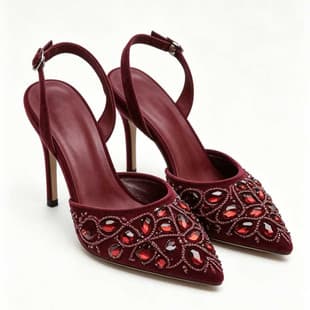 High Heel Sandals with Thin Heel, Small Size, Pointed Toe, Rhinestone Mesh Heels, Closed-Toe Sandals with Matching Bag Set, Full Rhinestone Sandals