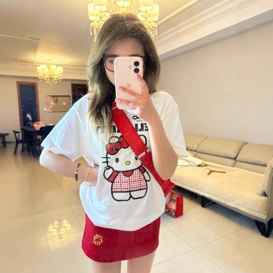 Funny Print Cotton Short Sleeve T-Shirt for Women and Men, Campus Style Top