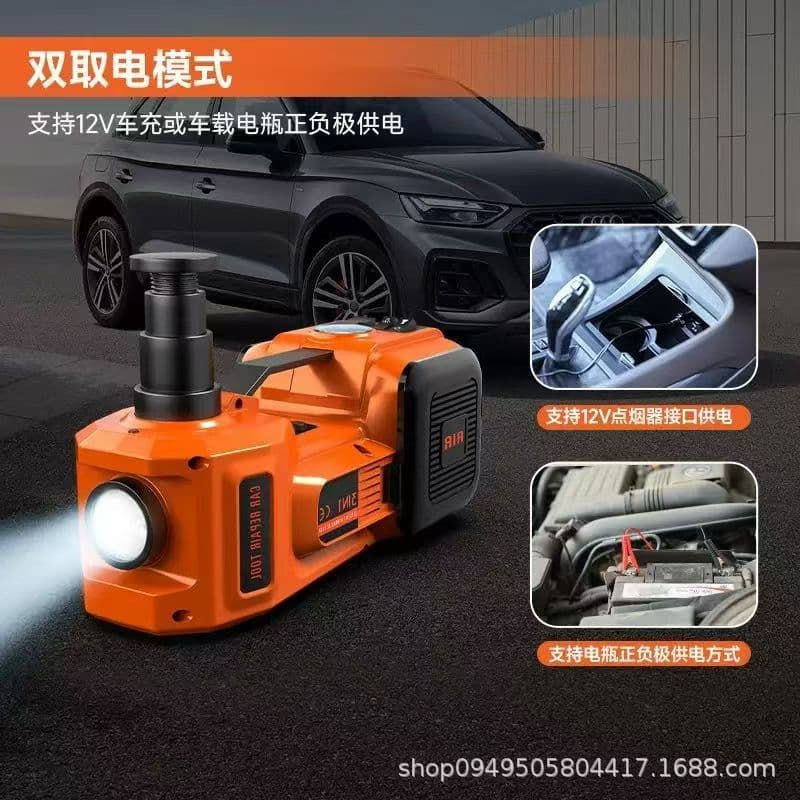 Electric 12V Car Hydraulic Jack Off-Road Edition with Air Pump 3-in-1 Tire Change Tool In-Stock Wholesale