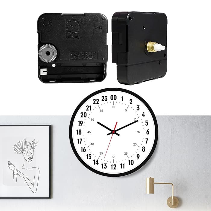 24-Hour Quartz Clock Movement with Hands, Creative DIY 24-Hour Wall Clock Movement Accessories