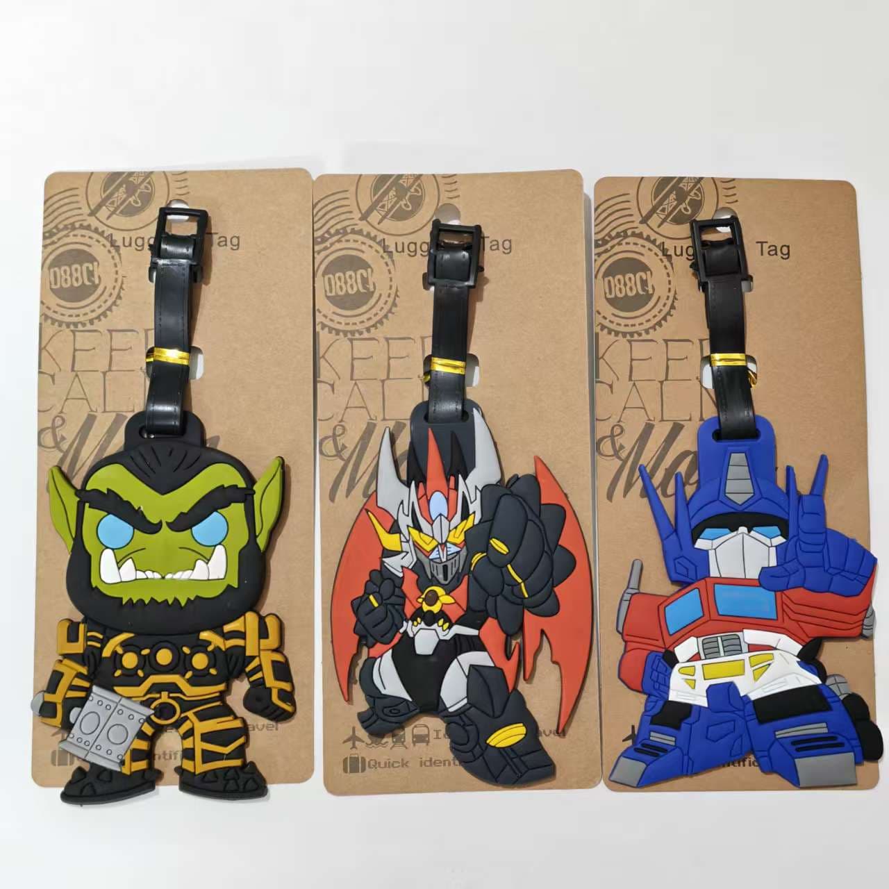 Cartoon World of Warcraft Luggage Tag Transformers Bumblebee Optimus Prime Luggage Bag Identification Tag Name Tag