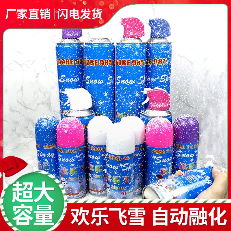 Extra Large Capacity Simulated Snowflake Bottle, Snow Spray Can, Foam White Snowflake Hand Spray, Christmas Snowflake Spray