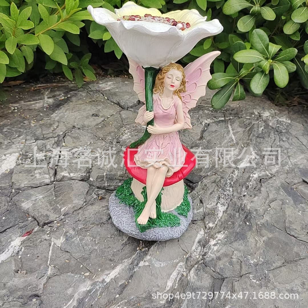 New Garden Animal Resin Bird Feeder, Bee Bath, Outdoor Decoration Mushroom Ornament Carving