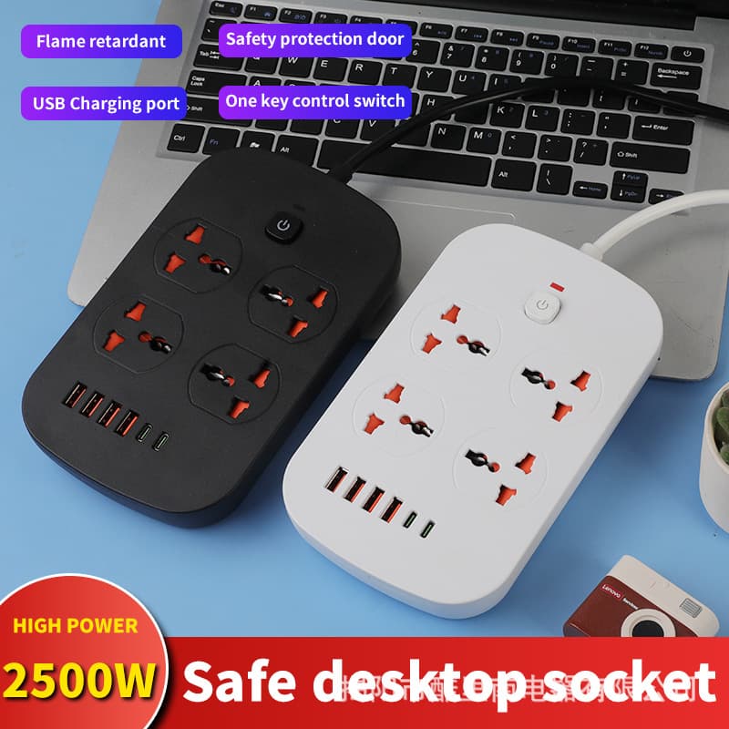 Export Outlet with USB, Home Multi-functional British and European Standard Multi-socket with Switch Power Strip