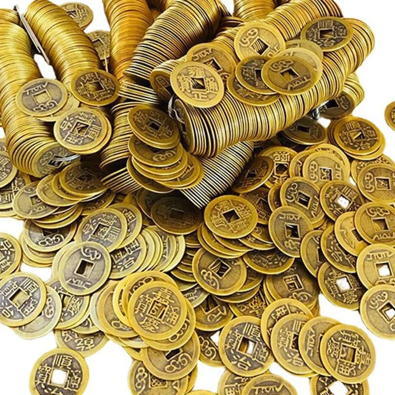 Shunzhi, Qianlong, Kangxi Antique Copper Coin Imitations, Yongzheng, Jiaqing Craft Coins, Ancient Style Brass Five Emperor Coins, Copper Carving Masterpiece