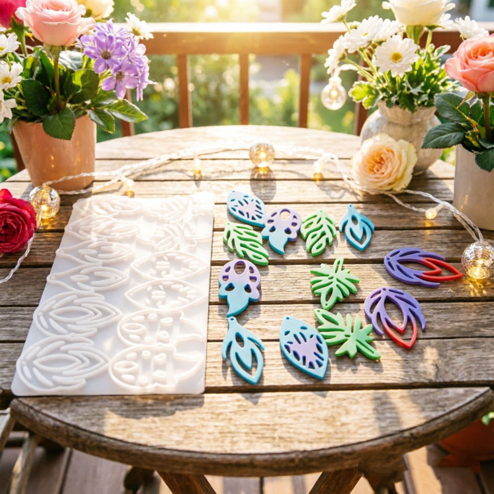Z0074 Geometric Hollow Leaf Earring Mold Silicone Mold Decoration DIY Silicone Mold