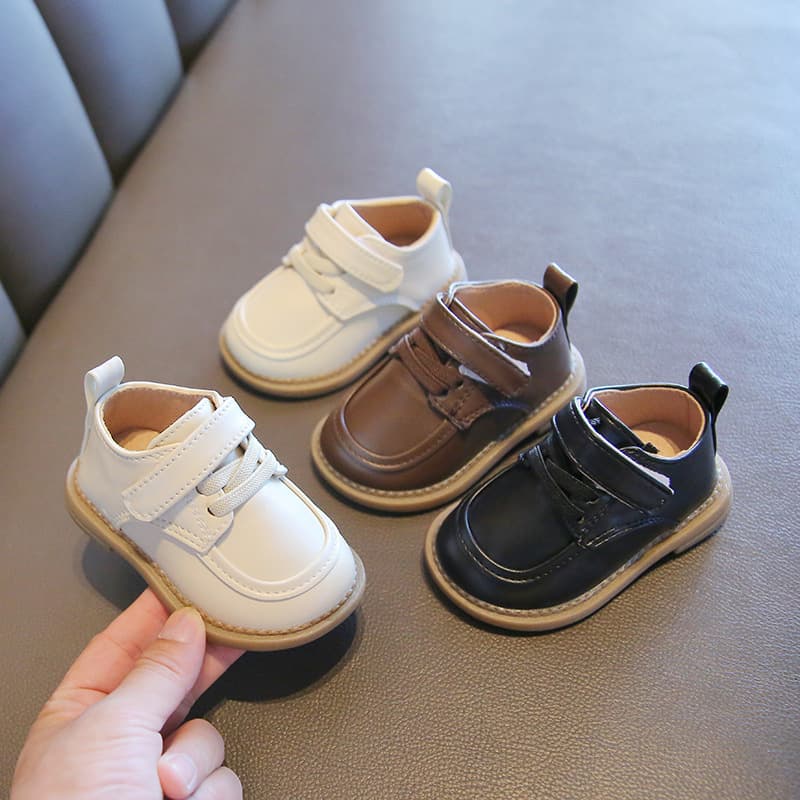 Baby Shoes British Style Small Leather Shoes for Boys Girls Walking Tendon Bottom Infant Single