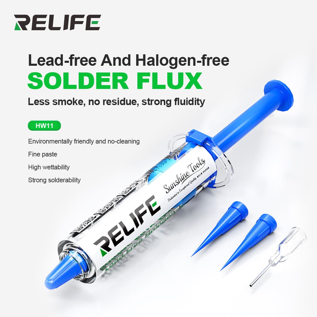 HW11 Lead-Free Flux Paste for BGA Repair Soldering, No-Clean Solder Flux in Syringe