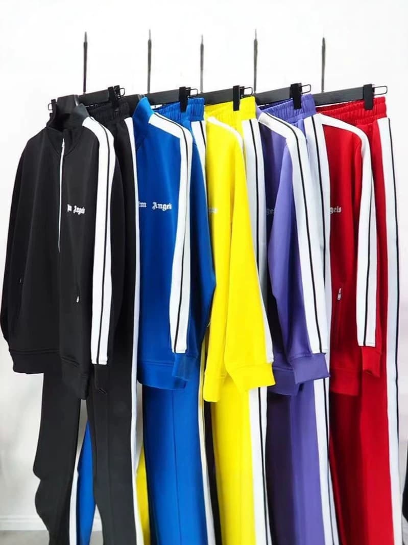 2026 European and American Trendy Palm Angels Side Striped Tracksuit Couple Outfit: Sweatshirt, Jacket, Casual Pants