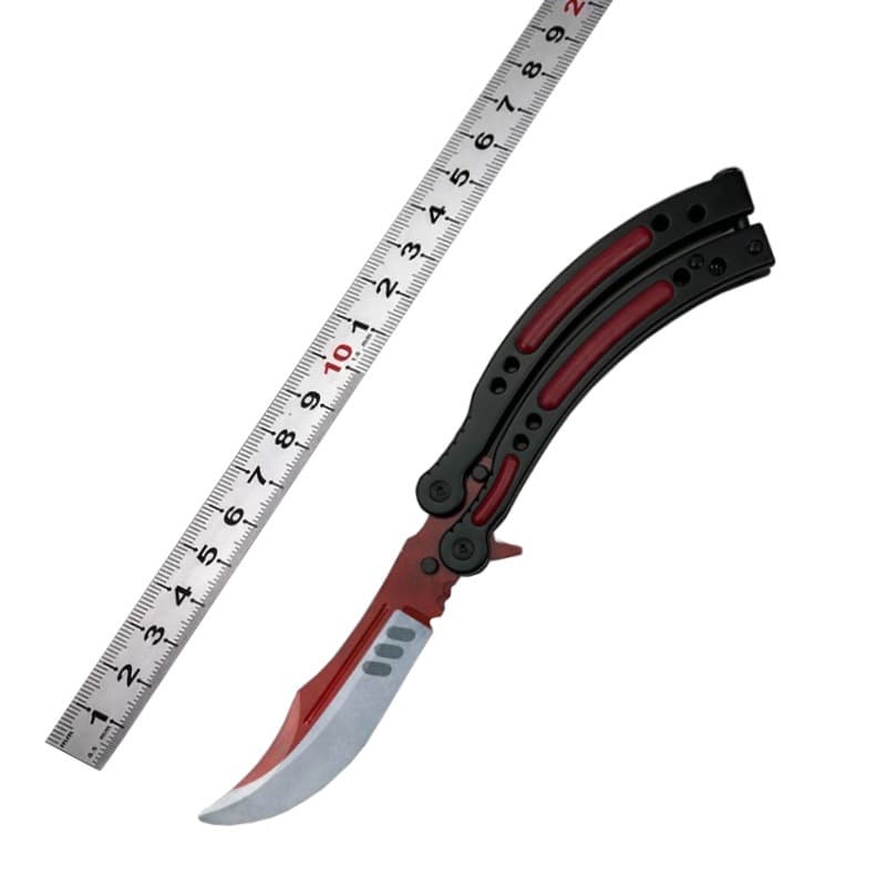 Direct sale of CSGO butterfly knife from manufacturer, non-serrated blade, outdoor folding knife, camping cool training knife, CS2 automation