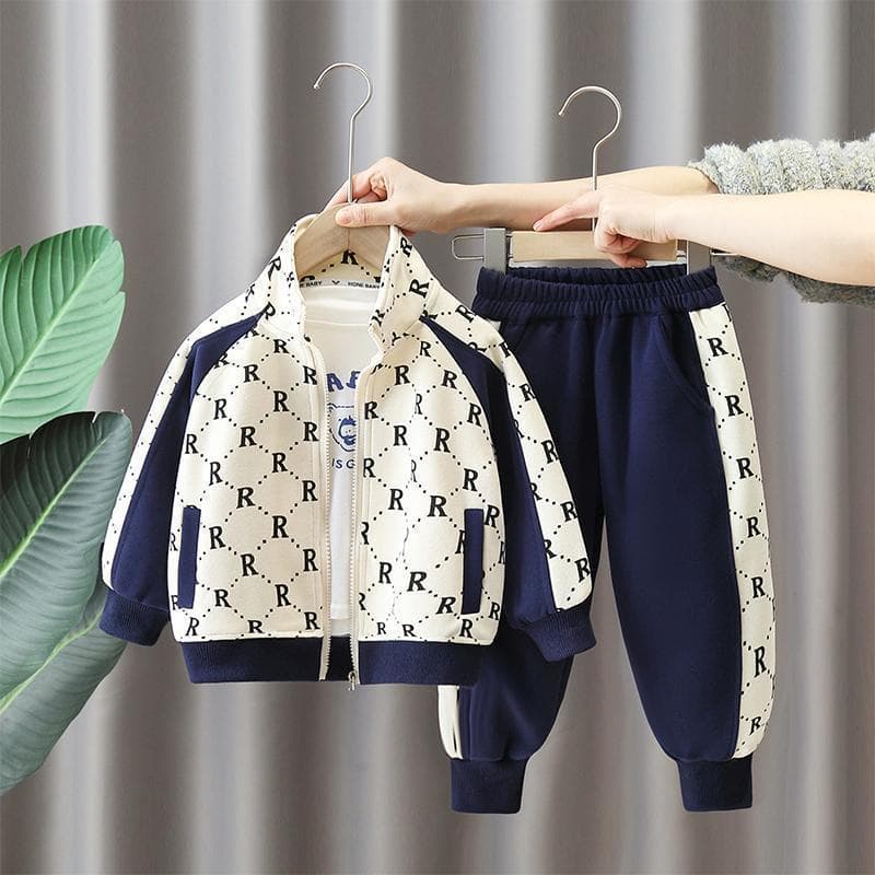Boys Set 2025 New Fashionable Baby Sportswear Toddler Spring Autumn Casual Trendy Jacket Pants Two-Piece Set