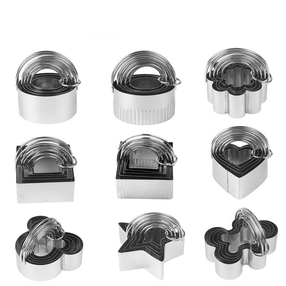 Stainless Steel Biscuit Mold Double-handled Basket Mousse Ring Cookie Cutter Baking Cake Mold Durable Kitchen Baking Tools